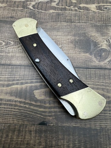 BUCK USA 112 RANGER LOCKBACK FOLDING POCKET KNIFE/SHEATH '74-80 2 DOT Vtg - Picture 2 of 10