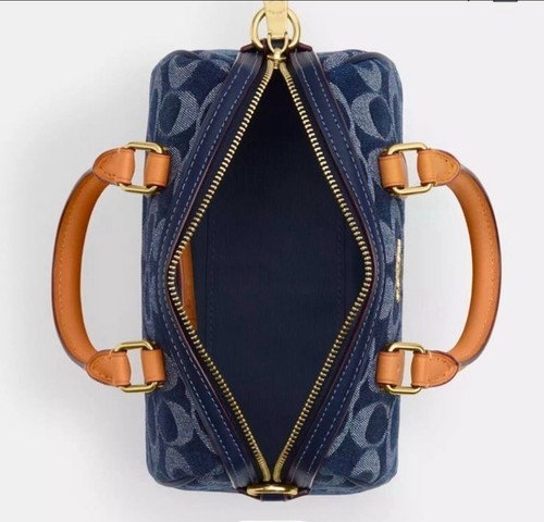 Neu mit Etikett limitierte Coach Mini Rowan Umhängetasche aus charakteristischem Denim CY742 - Bild 9 von 11