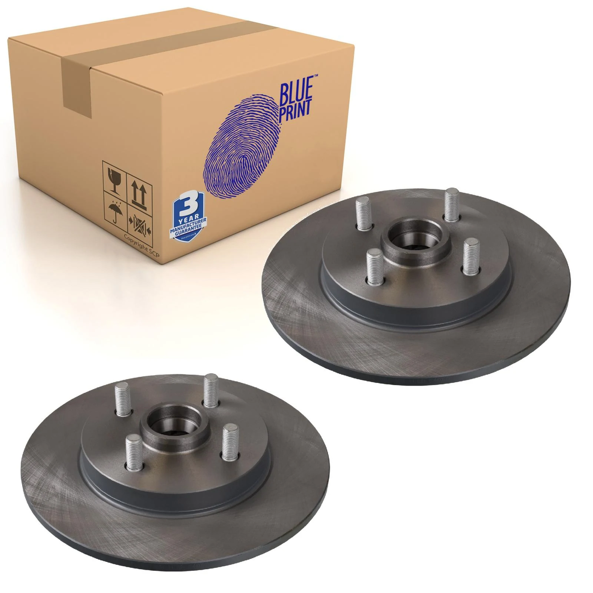 Pair of Rear Brake Disc Fits Toyota Starlet IV Blue Print