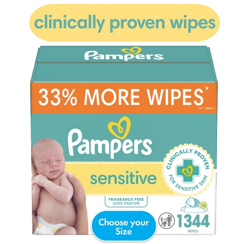 Sensitive Baby Wipes Unscented, 16 Pack, 1344 Total Count