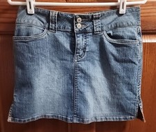 Unionbay Womens Sz 5 Blue Denim Stretch Skirt VTG