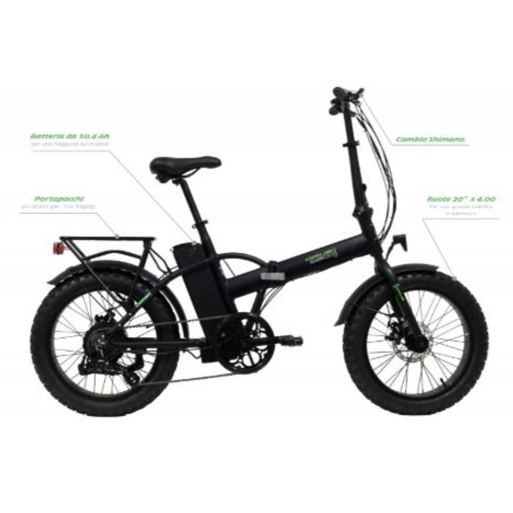 Fat-bike bici bicicletta elettrica pieghevole a pedalata assistita