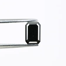 0.67 CT Rustic Black Emerald Cut Diamond - 5.90 MM, Perfect for Promise Ring