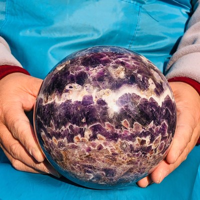 5.06LB Natural Dream Amethyst Ball Quartz Crystal Energy Mineral Specimen Heals