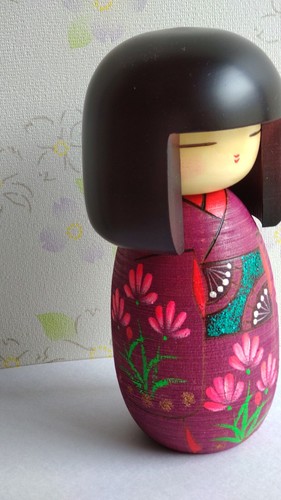 Japanische süße Kokeshi Puppe von Shoei Fujikawa 18, m (7,2") hoch Titel Mushin gebraucht - Bild 19 von 24