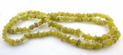6mm to 13mm Olive Jade Crystal Chip Nugget 34 Inch Bead Strand CBS52