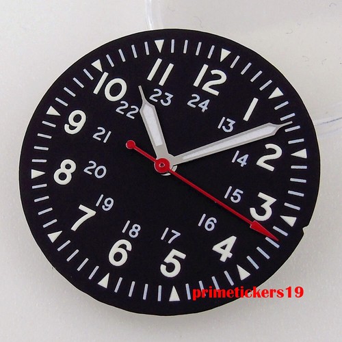 Set lancette quadrante nero 29 mm vestibilità verde luminosa NH35 NH36 ETA2824 PT5000 movimento - Foto 14 di 14