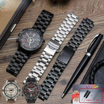 24*16mm Stainless Steel Strap Watch Band Bracelet For TIMEX T2N720 721 TW2R55500