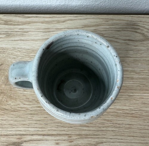 Handmade Gray Glazed Pottery Art Mug Carved Base Detail - Picture 8 of 13