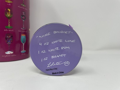 *New* Lolita 15 oz. "Wine Bouquet" Hand-Painted Wine Glass Birds Of Paradise - Picture 6 of 8