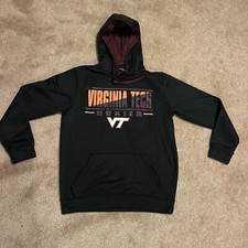 Virginia Tech Hokies Hooded Sweatshirt Colosseum Athletics Black Hoodie Small
