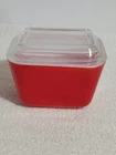 Vintage Early Mark Pyrex # 501 Small 1.5 cup RED Refrigerator Dish Container