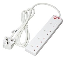 4 Way Outlets Extension Lead Board Cable Cord Power Strips Surge Protection Plug