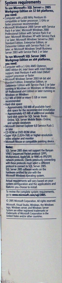 Microsoft SQL Server 2005 Workgroup - 1 CPU - Windows - Englisch - A5K-01020 - Bild 3 von 4