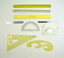 Lot of 9 Vtg Sterling Pickett Curvy Drafting Stencils Engineering Drawing Rulers