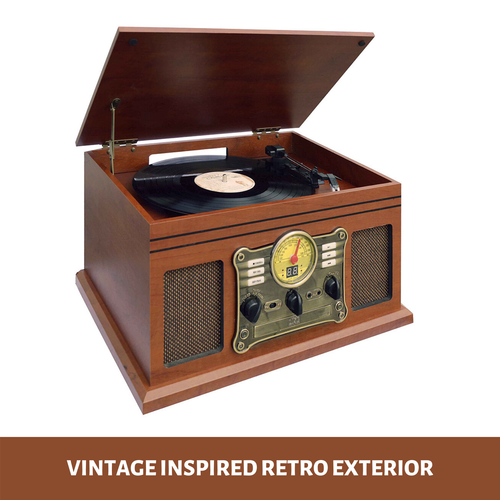 Bluetooth Turntable Vinyl Record Player Vintage Radio CD USB Stereo Cassette - Picture 9 of 12