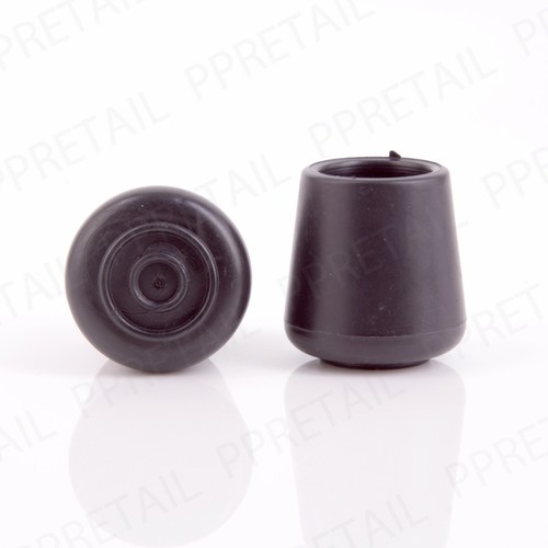 PACK OF 2 BLACK 19mm RUBBER FERRULE Anti-Slip Walking Stick/Cane/Crutch Grip End - Picture 2 of 2