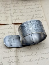 Antique Napkin Ring Victorian Silverplate ROGERS FLORAL SCROLL No Monogram