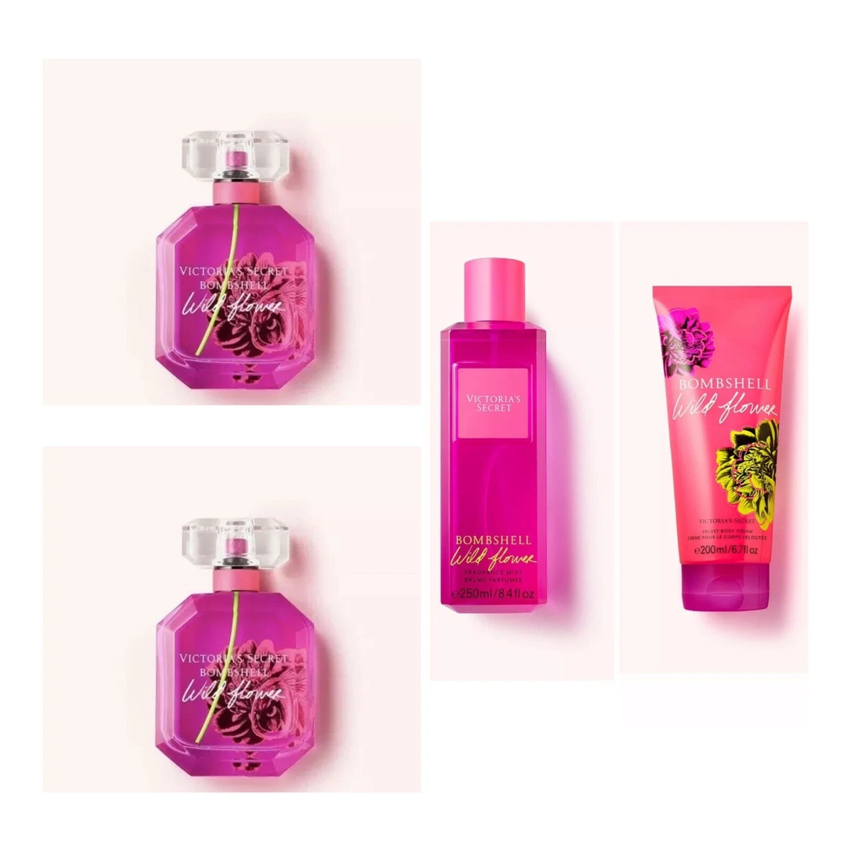 Victoria s Secret BOMBSHELL WILDFLOWER Eau de Parfum 1.7 fl.oz. 2 Mist Cream