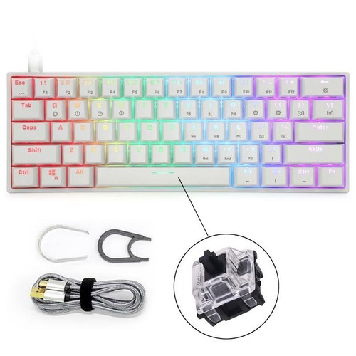 GK61 60% Mechanical Keyboard with RGB Backlit HotSwap with 3Pin 5Pin customized - Bild 25 von 25