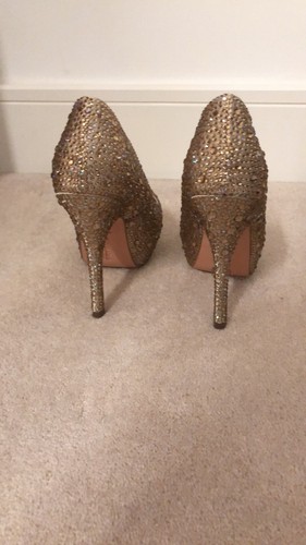 Benjamin Adams Swarovski Crystal Gold Stilettos WORN ONCE RRP £350 - Picture 3 of 4