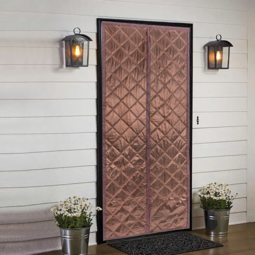 38*84in Magnetic Thermal Insulated Door Curtain Waterproof Winter Doorway Cover - Afbeelding 1 van 22