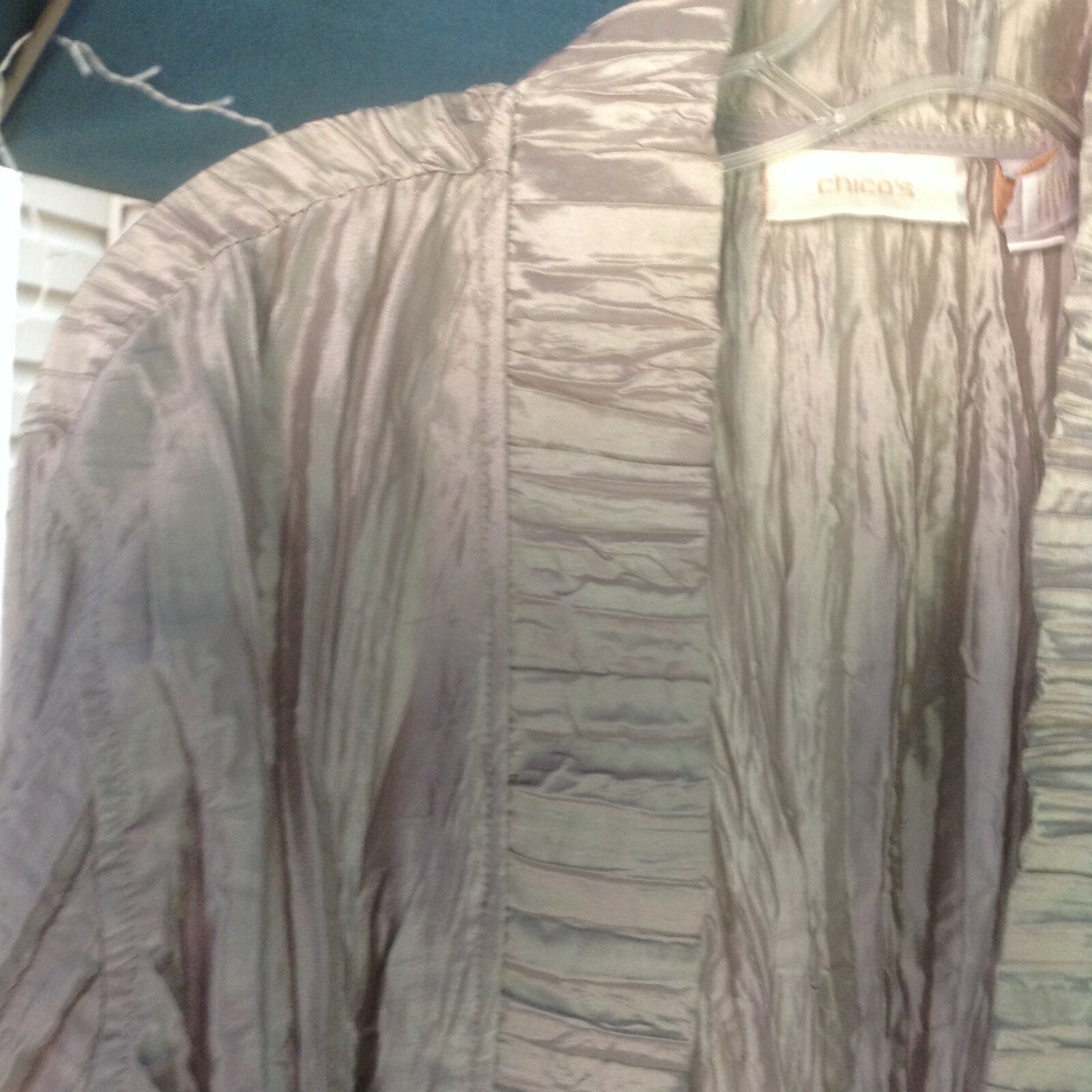 "CHICOS" Opened Buttonless Jacket Silver size 2 - image 2