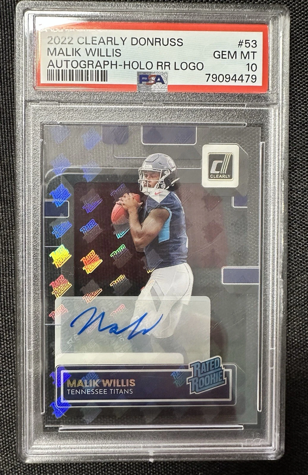 Malik Willis Panini Clearly Donruss #53 Autograph-Holo RR Logo