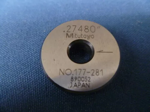Mitutoyo Setting Ring Gage .27480", 177-281