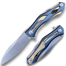 Premium Stainless Steel Folding Knife- D2 Steel Blade- Ball Bearing Pivot