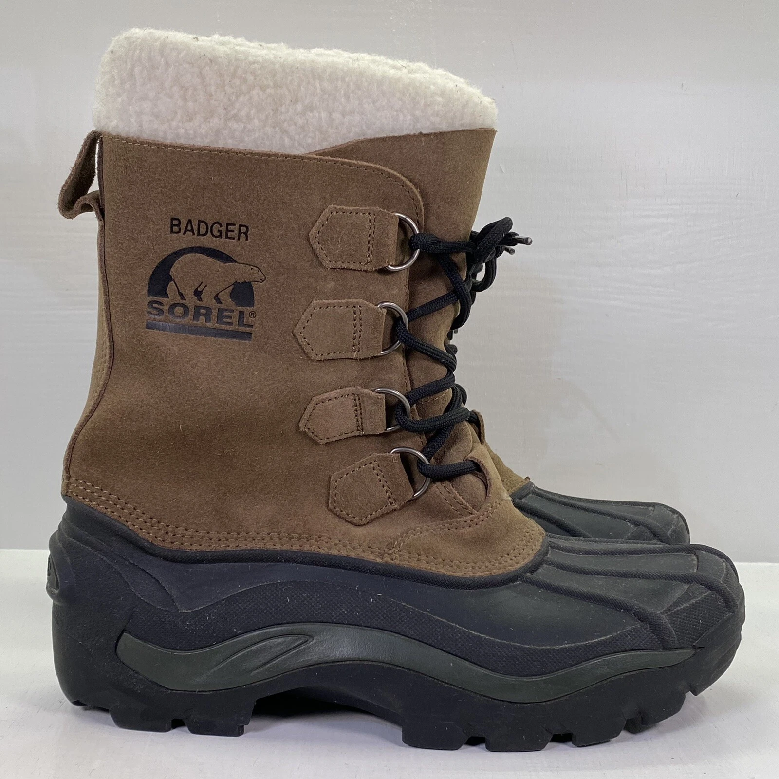 Sorel Boots Mens 7 CHILANKO Insulated Badger Winter Ran Suede Lace Up LM1011-263