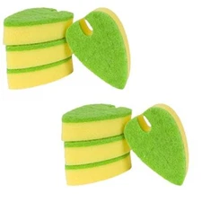 Quick-Dry Dish Scrubbing Sponge 8 Count Green and Yellow