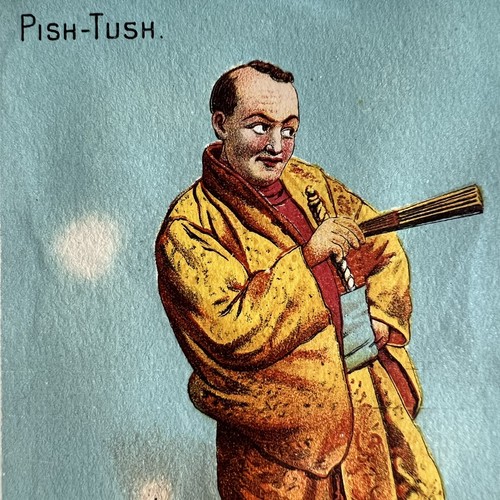 Antique Victorian Advertising Trade Card J&P Coats Thread Pish-Tush Mikado Opera