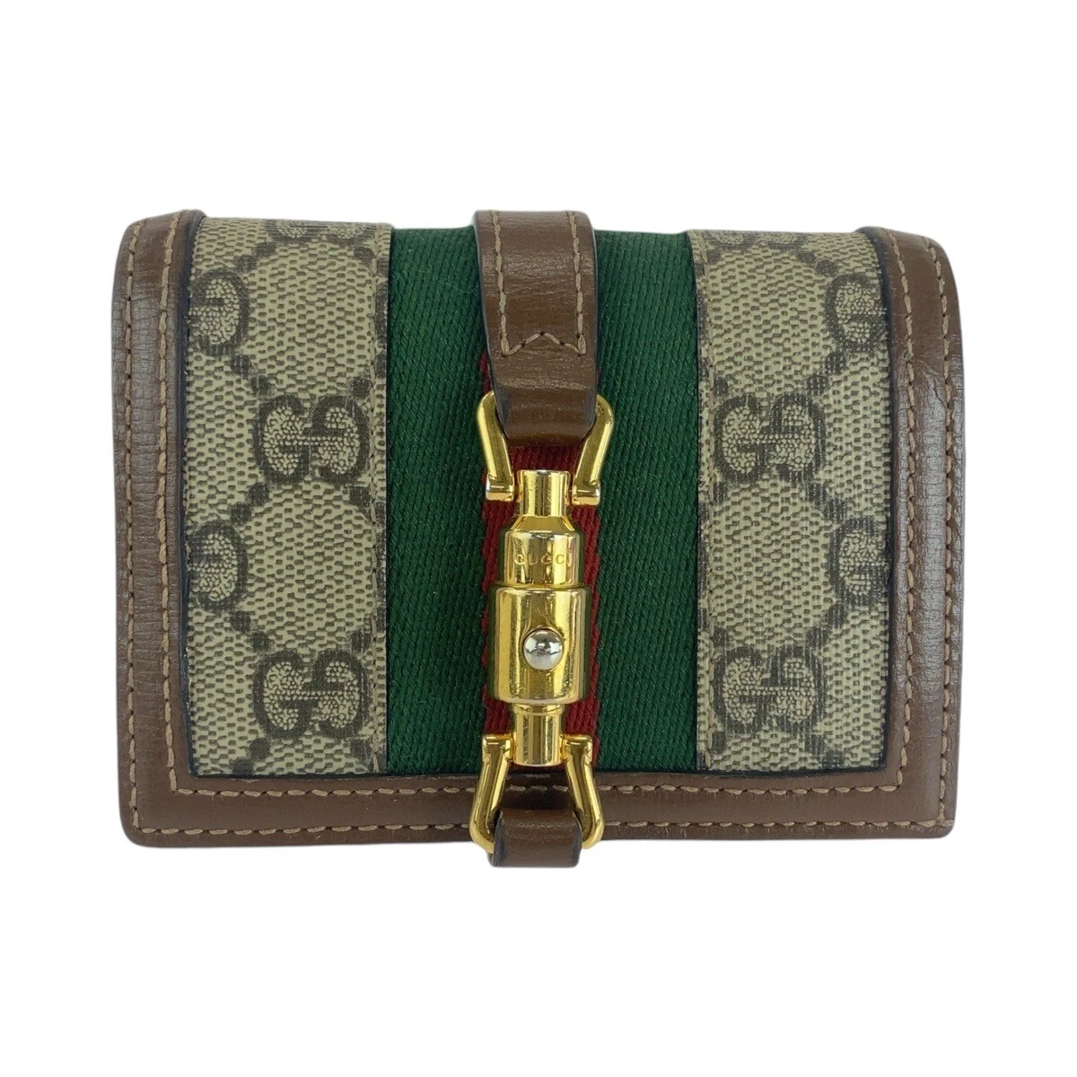 Portefeuille compact GUCCI Jackie 645536 marron multicolore GG Supreme toile/cuir GG