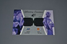 KARL MALONE & ANDREI KIRILENKO 2003 SPX Upper Deck Dual  Jerseys BLACK!