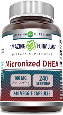    Micronized DHEA 100Mg per Serving 240 Veggie Capsules Supplement | Non-Gmo | 