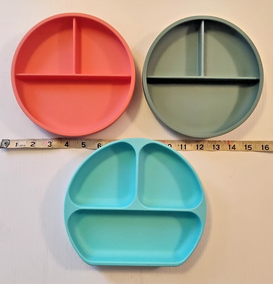 Placas de Silicona para Alimentación de Bebés Lote de 3=BUMKINS + OB DESIGNS Fondo de Succión EC Foto 2 de 4