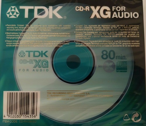 TDK CD-RXG 80 5 PACK Reflex Audio Music Blank CDR Recordable Discs - NEW - Picture 9 of 11