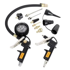 10 Pieces Heavy Duty Air Compressor Accessory Kit 100psi Tire Inflator With Gaug