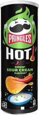 Pringles Hot Kickin Sour Cream Flavour 160g | Potato based sharing crisps in a r