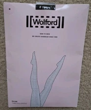 Wolford Fairly Light/Black Sylvie Net Timeless Sheers Tights Pantyhose M NEW