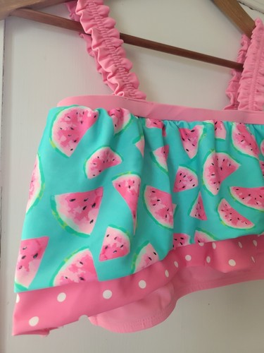 Matilda Jane Girls Size 14 Pink Watermelon Swimsuit Top Only EUC - Picture 9 of 10