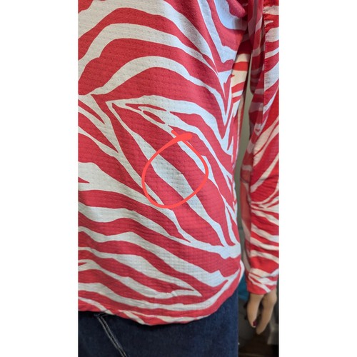 IBKUL Size M Zazu Mesh UPF 50 Zebra Print Watermelon Pink Golf Athleisure - Picture 3 of 11