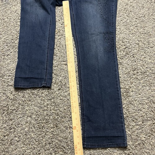 Chico’s Jeans Womens 1.5 Regular Medium Wash Rhinestone Embellished Stretch - Picture 10 of 11