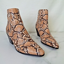 MISS SELFRIDGE Women's Ankle Boots In Faux Snakeskin UK8 EUR41 Brown p4076