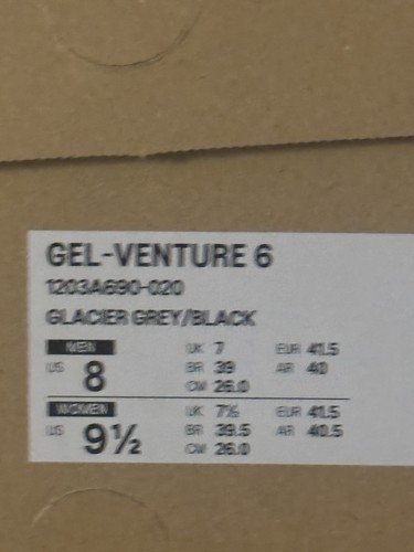 Asics Gel Venture 6 Glacier Grey Black UK 7 | Schneller Versand 🚚💨 - Bild 4 von 5