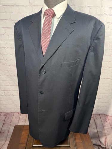 GEOFFREY BEENE Mens Navy Blue BIG & TALL 2 Piece Suit 50L Jacket 42x31 Pant - Picture 3 of 13