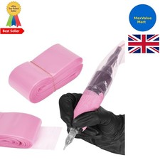 100 Pcs Pink Clip Cord Sleeves for Tattoo Machines - Essential Accessories