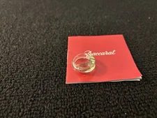 Light Green Shell Ring With Gold Trim In Baccarat Crystal Size 52