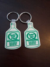 QUAKER STATE SUPER BLEND 10W30 OIL KEYCHAINS, LOT OF 2